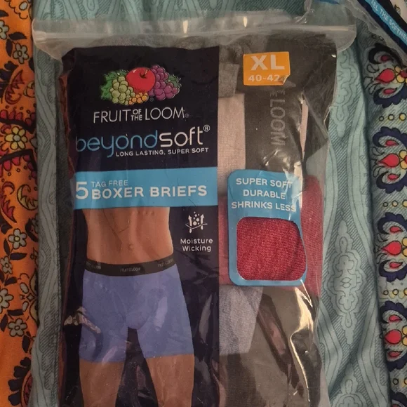 Fruit of the Loom Men's Boxer Briefs - 5 Pair New Opened Packaged - Picture 1 of 2
